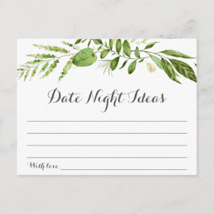 Green Leaf Date Nocturna Tarjetas de ideas, vegeta