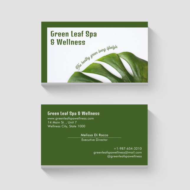 Green Leaf Spa & Wellness Tarjeta de visita (Subido por el creador)
