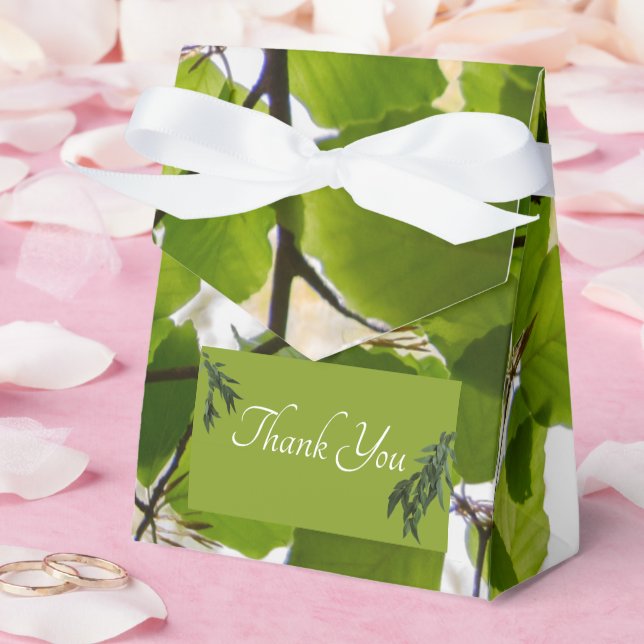 Green Leaves Boda Caja de Favor de Tiendas (Boda)