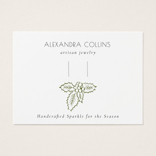 Green Line Art Festive Holly Branch Hairclip  (Frente)