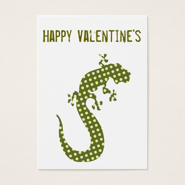 Green Lizard Valentine's  Minicard (Frente)