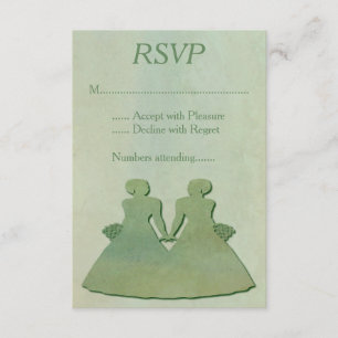 Green Mint Rustic Wedding RSVP