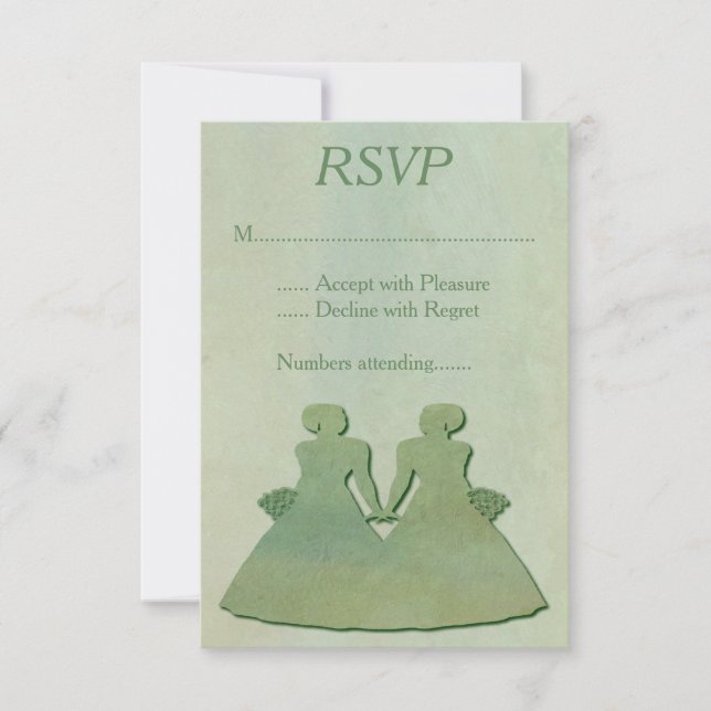 Green Mint Rustic Wedding RSVP (Anverso)