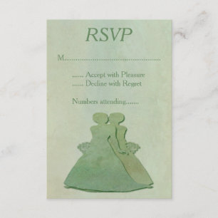 Green Mint Rustic Wedding RSVP