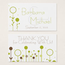 Green Modern Floral Dot Simple Wedding Favor Etiqu