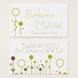 Green Modern Floral Dot Simple Wedding Favor Etiqu