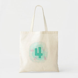 Green Número 4 Bolsas de cumpleaños para nadadores