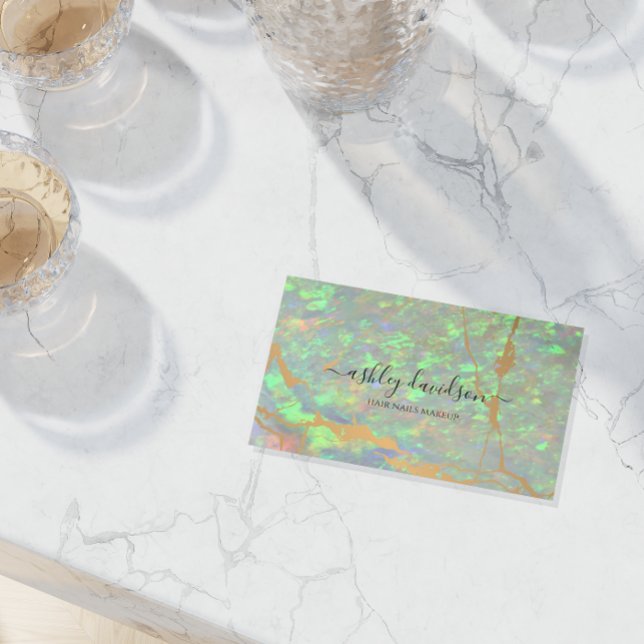Green Opal y tarjetas de negocios Glam Moderno Gol (Subido por el creador)