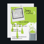 Green Paint Can Kids Cumpleaños Party Invitaciones<br><div class="desc">Invite a toda la familia y amigos de su hijo a su fiesta de cumpleaños.  Agradable y simple para cualquier niño.  Personalizar todo el texto que necesite su fiesta.  Cada invitación viene con un envoltorio para un correo fácil.</div>