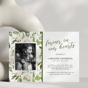 Green Photo Funeral Tarjeta de agradecimiento