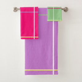 Green Pink Purple Yellow Stripes  