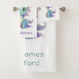 Green Purple Dragon Kids Birthday Personalizado Gi