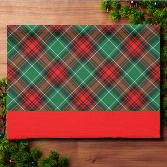 Green Red Holiday Plaid Red Borders Kitchen Toalla (Subido por el creador)