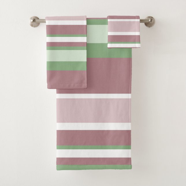 Green, Rose and Pink Stripes (In situ)