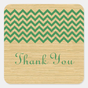 Green Rustic Chevron Gracias Pegatinas