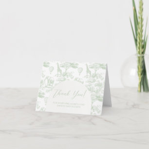Green Safari Toile Jouy Baby Shower Gracias