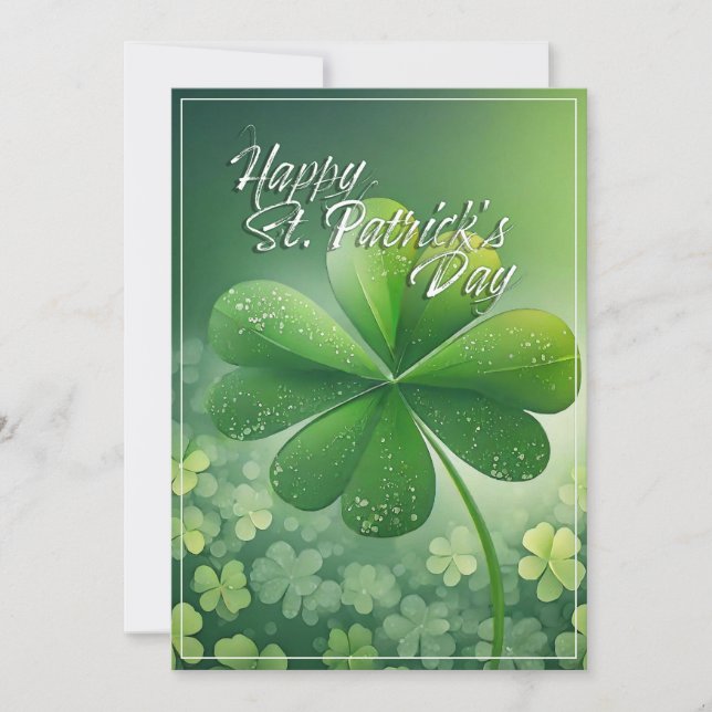 Green Shamrock Happy St. Patrick's Day (7) c (Anverso)