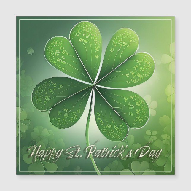 Green Shamrock Happy St. Patrick's Day (8) c (Anverso)