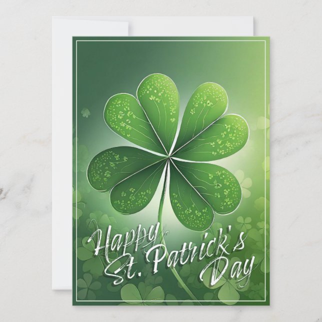 Green Shamrock Happy St. Patrick's Day (8) c (Anverso)
