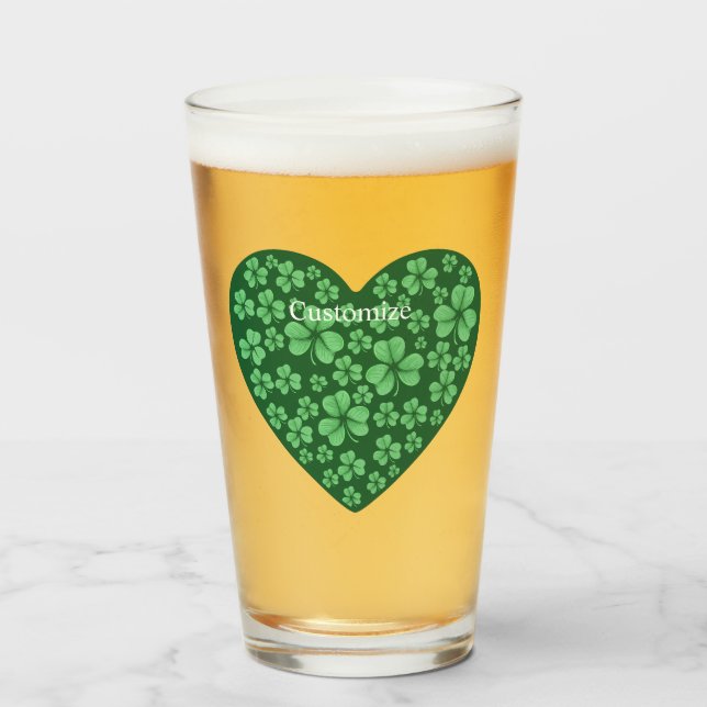 Green Shamrock Heart St Patrick's Day (Anverso (lleno))