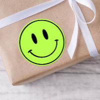 Green Smiley One Happy Dude/Gal Birday Pegatinas