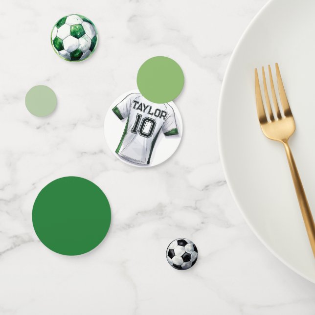 Green Soccer Sports Boy Jersey Kids Table Confetti (Grupo)