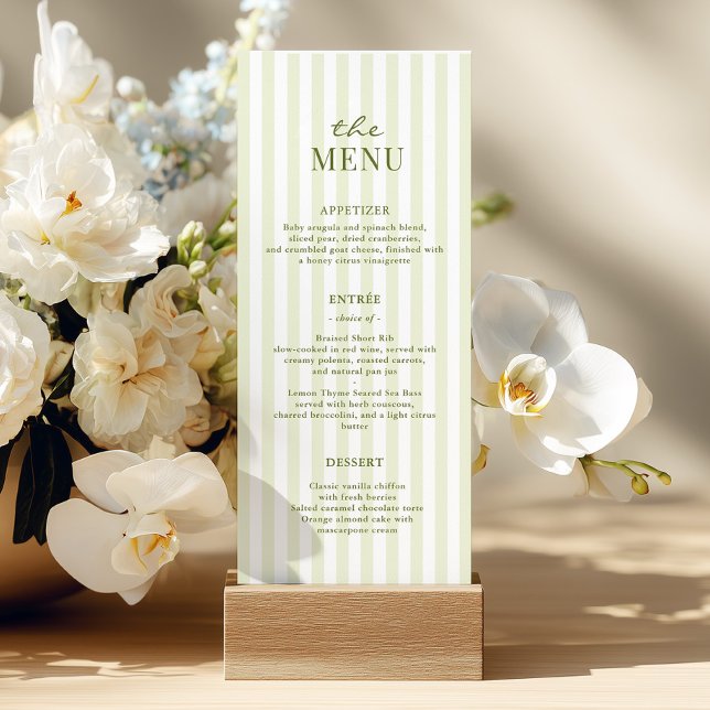 Green Stripes Wedding Menu (Subido por el creador)