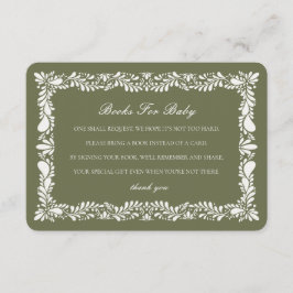 Green Talavera Tile Books Baby Invitación Insertar
