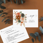 Green & Terra Cotta Floral w Meal RSVP<br><div class="desc">Envíe una divertida y elegante y moderna tarjeta de comidas Green & Terra Cotta Floral RSVP con sus invitaciones para bodas y fiestas,  incluyendo fiestas de graduación. Vea nuestra colección para una opción sin comida.</div>