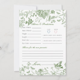 Green Toile De Jouy Consejo Floral para la tarjeta