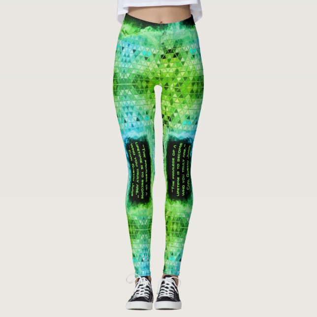 Green Triangles Cyberpunk Leggings (Anverso)