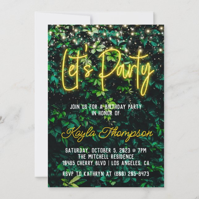 Green Wall Green Wall Invitación de fiesta (Reverso)