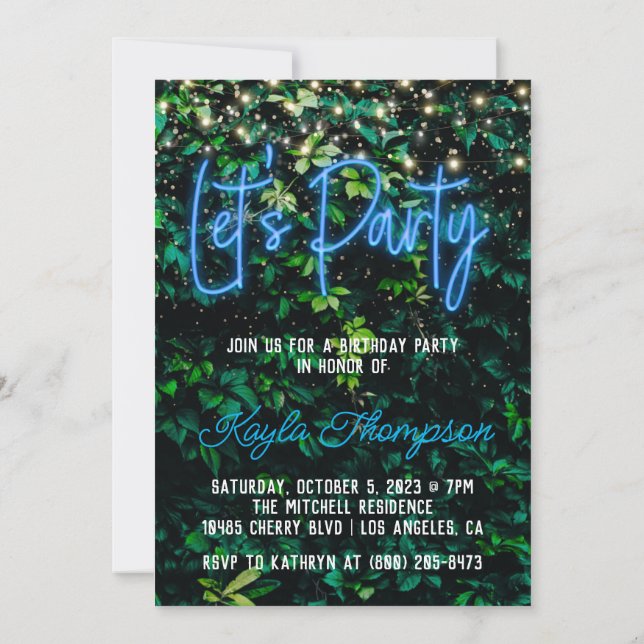 Green Wall Green Wall Invitación de fiesta (Reverso)