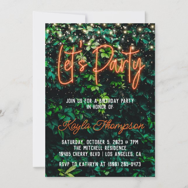 Green Wall Green Wall Invitación de fiesta (Reverso)