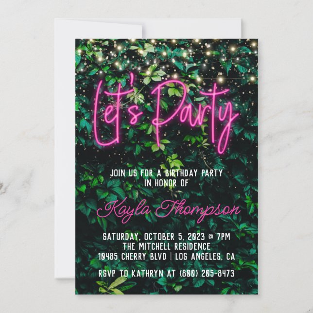 Green Wall Green Wall Invitación de fiesta (Reverso)