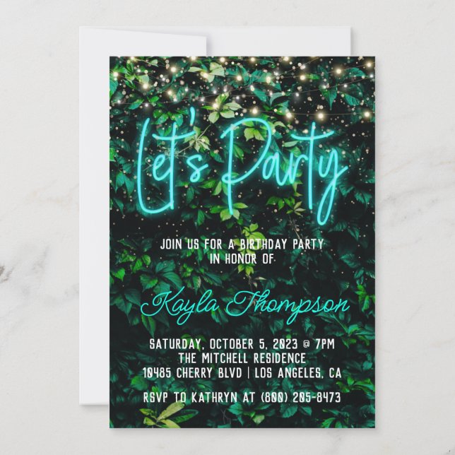 Green Wall Green Wall Invitación de fiesta (Reverso)
