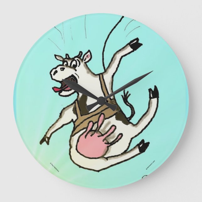 Green Weenii "¡COWABUNGEE!" Reloj de pared (Anverso)