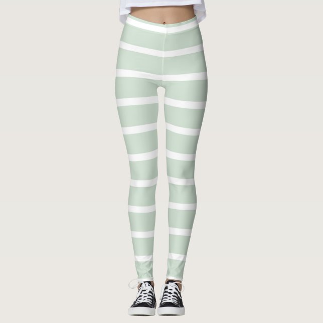 Green & White Striped Leggings  (Anverso)