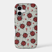 Green y Red Ladybugs Hearts Love Bug Insect