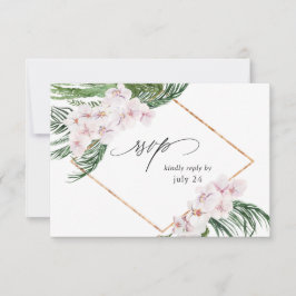Greeneration Boho Tropical Floral w Meal RSVP Card