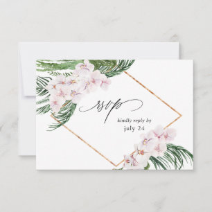 Greeneration Boho Tropical Floral w Meal RSVP Card