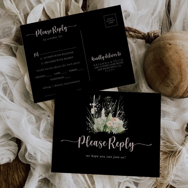 Greeneration Boho Wildflower Black Menu Choice RSV (Subido por el creador)