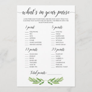 Greeneration Bridal Shower Activity Purse Raid Gam
