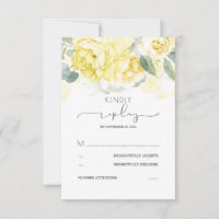 Greenery and Yellow Flowers Wedding RSVP