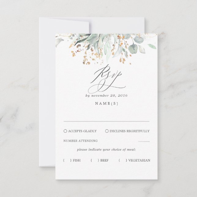 Greenery Bohemian Wedding RSVP (Anverso)