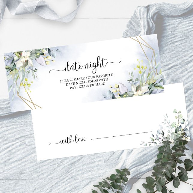 Greenery Bridal Shower Date Jar Cards nocturnos (Subido por el creador)