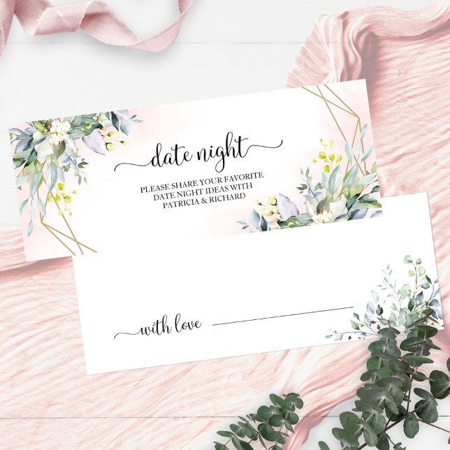 Greenery Bridal Shower Date Jar Cards nocturnos (Subido por el creador)