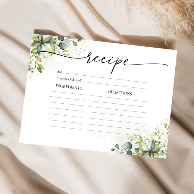 Greenery Bridal Shower Gran Tarjeta de Receta (Subido por el creador)