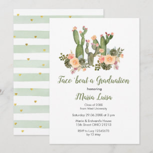 Greenery Cactus Taco 'sobre una invitación a la gr