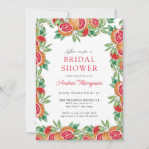 Greenery Citrus | Invitaciones a la ducha de novia